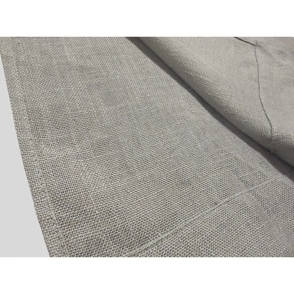Single Gray Linen Short Curtain Drape 1 Panel Solid 35 Long 28 Wide Lightweight